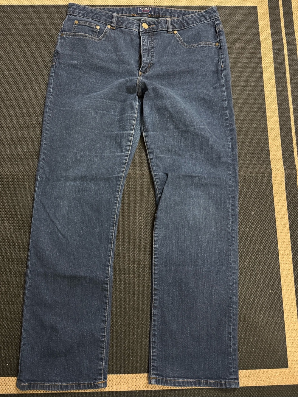 Chaps Women’s Straight-Leg Dark Blue Jeans